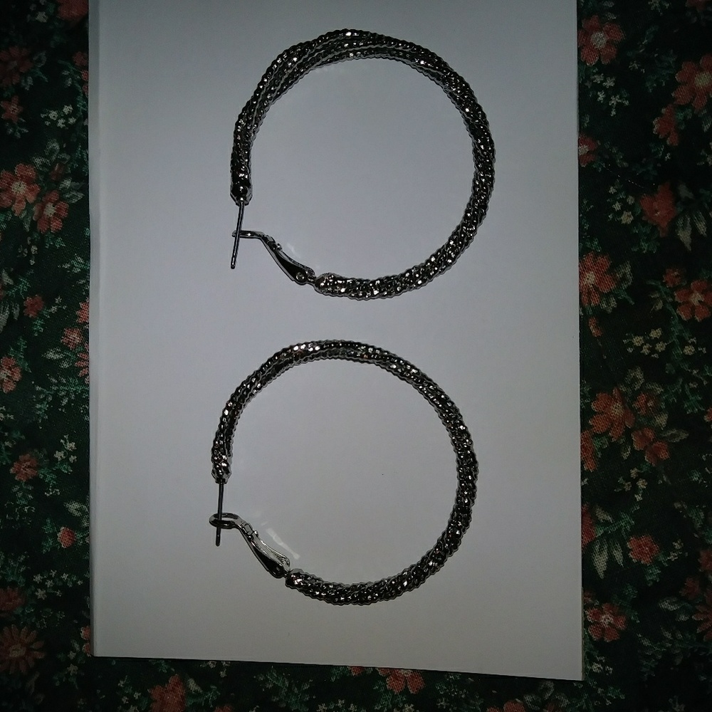 Clasp earrings.